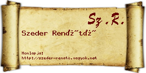 Szeder Renátó névjegykártya
